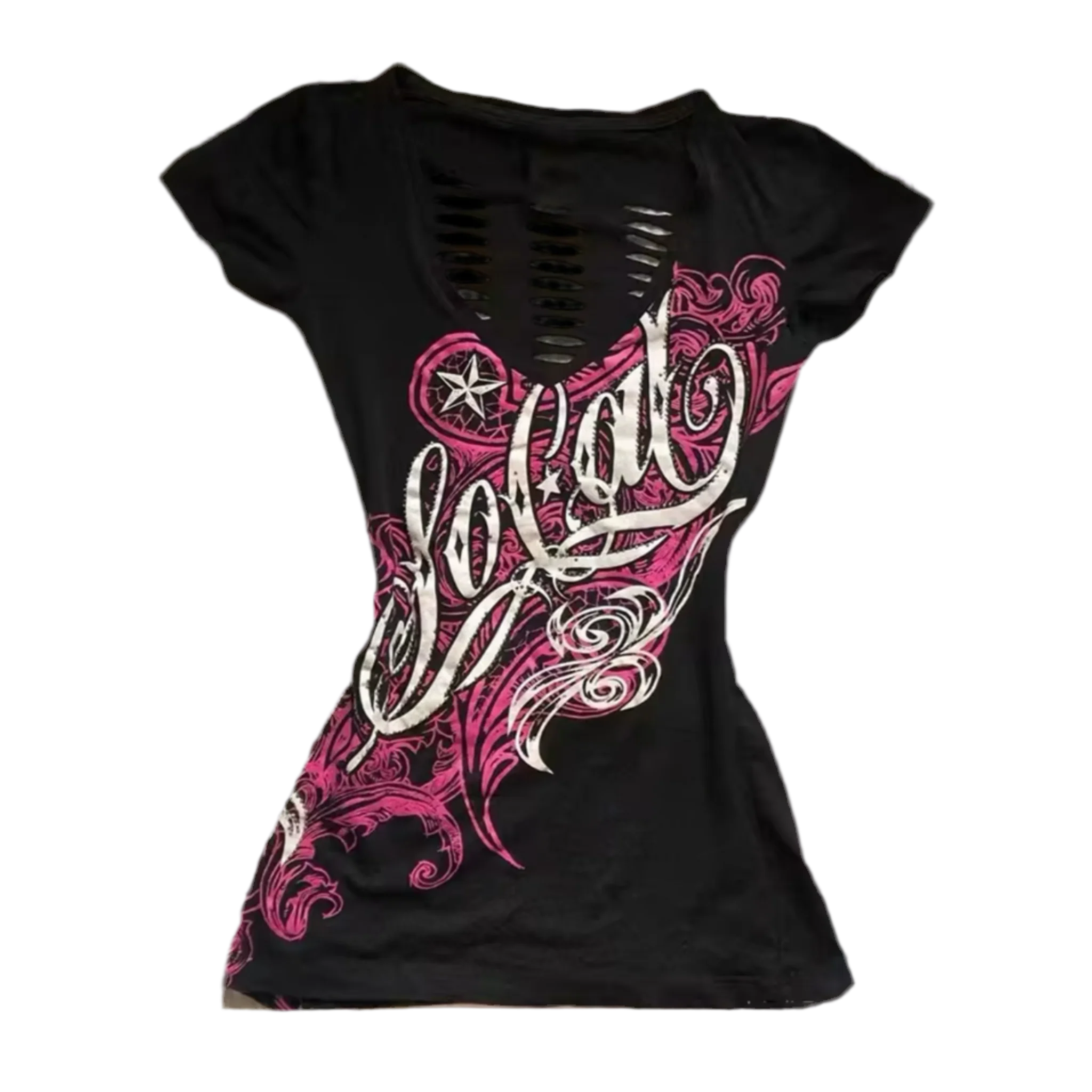 ✮ SWIRVY DISTRESSED TOP ✮